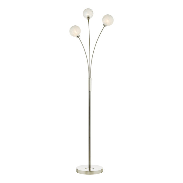 Dar Avari Floor Lamp Satin Nickel & Frosted Glass –  from Amos Lighting + Home