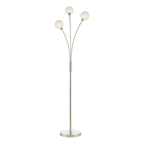 Dar Avari Floor Lamp Satin Nickel & Frosted Glass –  from Amos Lighting + Home