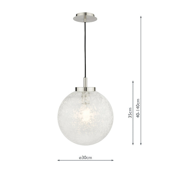 Dar Avari Pendant Satin Nickel & Frosted Glass –  from Amos Lighting + Home