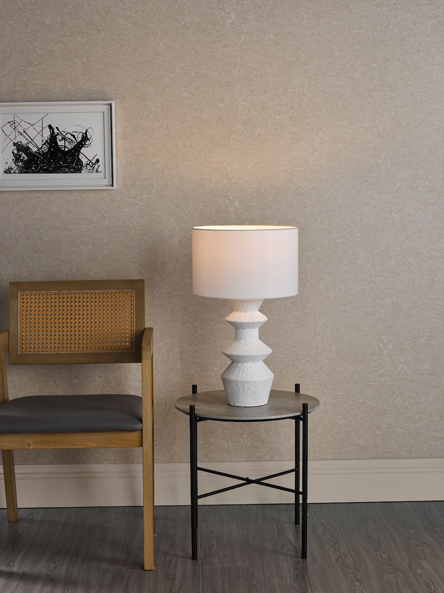 Dar Bidelia Table Lamp Matt White With Shade –  from Amos Lighting + Home