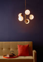 Dar Bombazine 5 Light Pendant Natural Brass and Opal –  from Amos Lighting + Home