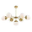 Dar Bombazine 7 Light Pendant Natural Brass and Opal –  from Amos Lighting + Home