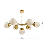 Dar Bombazine 7 Light Pendant Natural Brass and Opal –  from Amos Lighting + Home