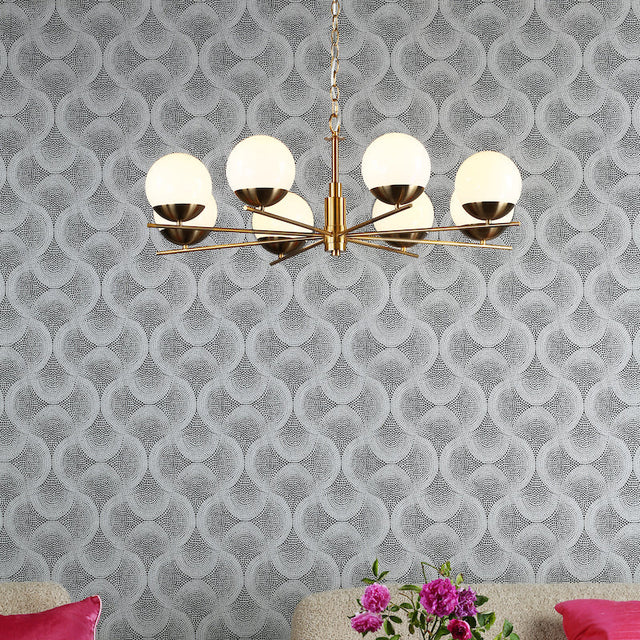 Dar Bombazine 8 Light Pendant Chandelier Natural Brass –  from Amos Lighting + Home