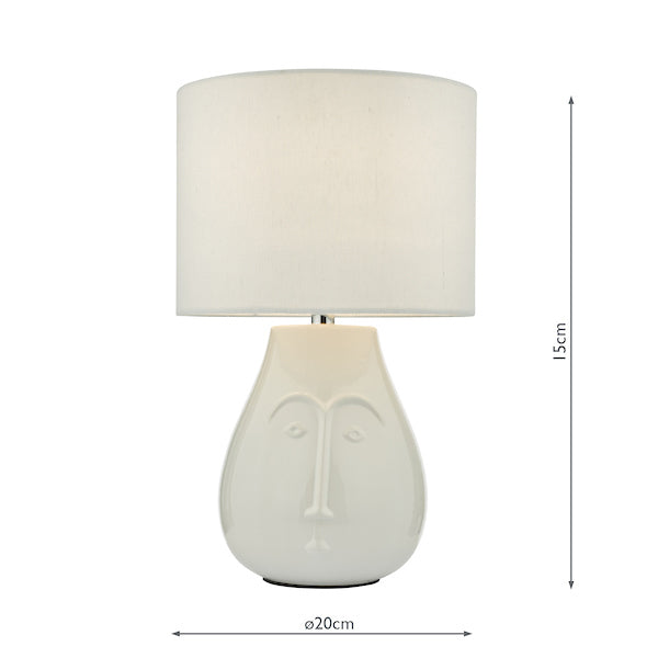 Dar Boris Table Lamp White with Shade –  from Amos Lighting + Home