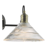 Dar Boyd Wall Light Antique Brass and Ribbed Glass –  from Amos Lighting + Home