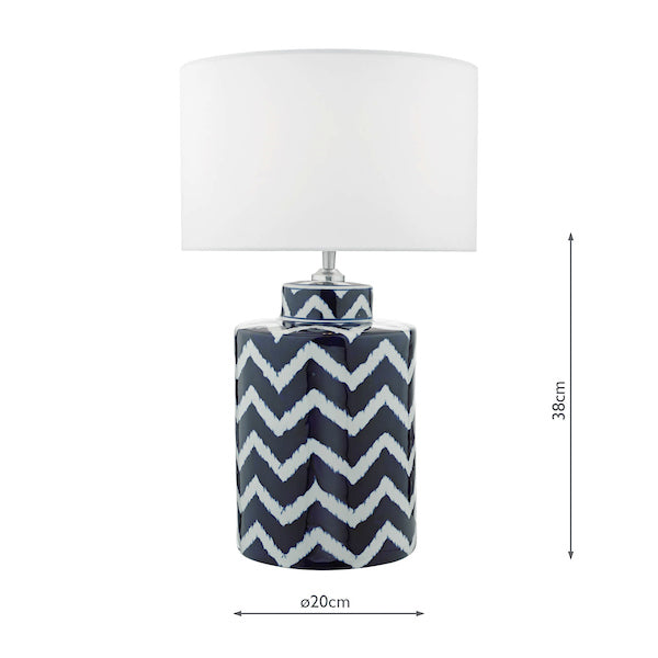 Dar Caelan Table Lamp Base Blue & White –  from Amos Lighting + Home