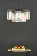 Dar Celeus 6 Light Pendant Chandelier Anthracite & Crystal –  from Amos Lighting + Home