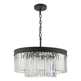 Dar Celeus 6 Light Pendant Chandelier Anthracite & Crystal –  from Amos Lighting + Home