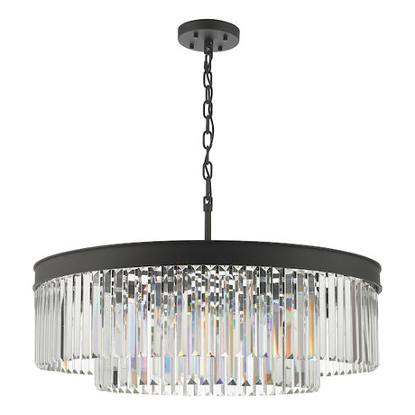 Dar Celeus 8 Light Pendant Chandelier Anthracite & Crystal –  from Amos Lighting + Home