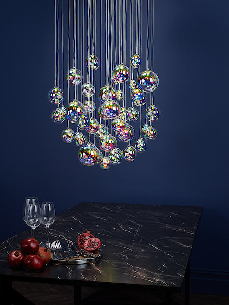 Dar Cesario 12 Light Cluster Pendant Multi Coloured Amos Lighting Home