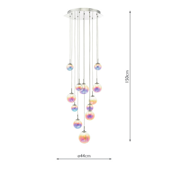 Dar Cesario 12 Light Cluster Pendant Multi Coloured –  from Amos Lighting + Home