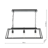 Dar Claudia 3 Light Bar Pendant Matt Black –  from Amos Lighting + Home