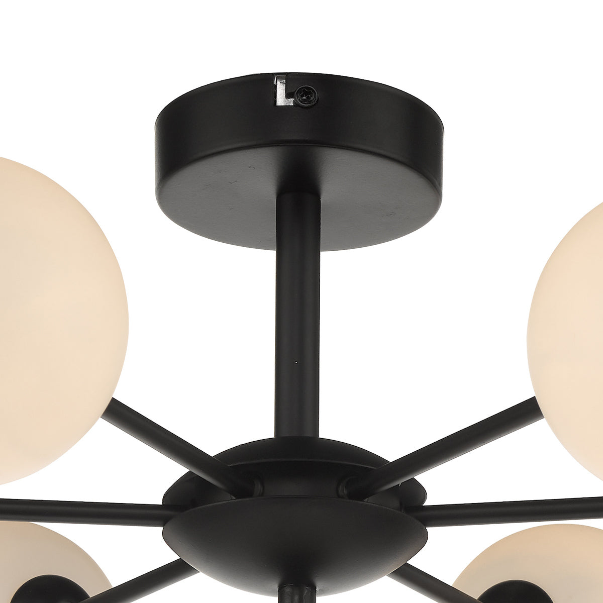 Dar Cohen 7 Light Semi Flush Matt Black Opal Glass –  from Amos Lighting + Home