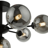 Dar Cohen 7 Light Semi Flush Matt Black Smoked Glass –  from Amos Lighting + Home