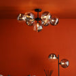 Dar Cohen 7 Light Semi-Flush Matt Black & Smoked/Clear Ribbed Glass –  from Amos Lighting + Home