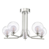 Dar Cradle 5 Light Semi-Flush Polished Chrome & Clear/Opal Glass –  from Amos Lighting + Home