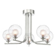 Dar Cradle 5 Light Semi-Flush Polished Chrome & Clear/Opal Glass –  from Amos Lighting + Home