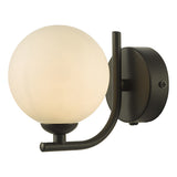 Dar Cradle Wall Light Matt Black & Opal Glass from Amos Lighting + Home