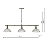 Dar Dara 3 Light Bar Pendant Antique Brass –  from Amos Lighting + Home