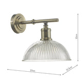 Dar Dara Wall Light Antique Brass Ribbed Glass –  from Amos Lighting + Home