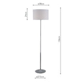 Dar Delta Floor Lamp Polished Chrome With Shade –  from Amos Lighting + Home