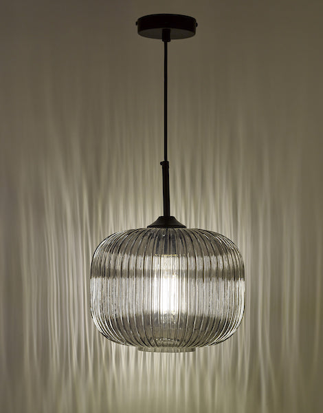 Dar Demarius Pendant Black and Smoked Glass –  from Amos Lighting + Home