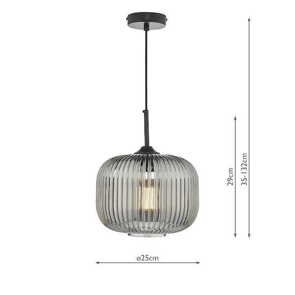 Dar Demarius Pendant Black and Smoked Glass –  from Amos Lighting + Home