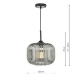 Dar Demarius Pendant Black and Smoked Glass –  from Amos Lighting + Home