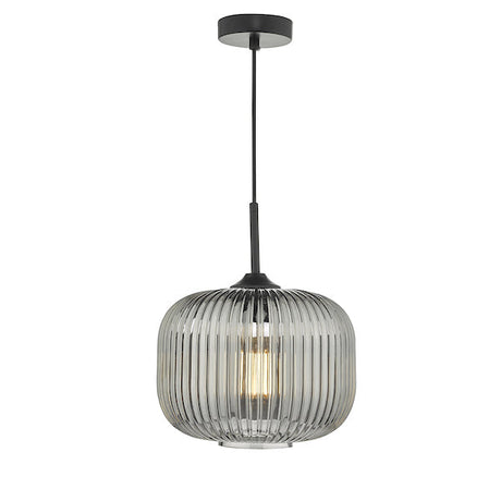 Dar Demarius Pendant Black and Smoked Glass –  from Amos Lighting + Home