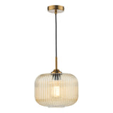 Dar Demarius Pendant Natural Brass and Amber Glass –  from Amos Lighting + Home