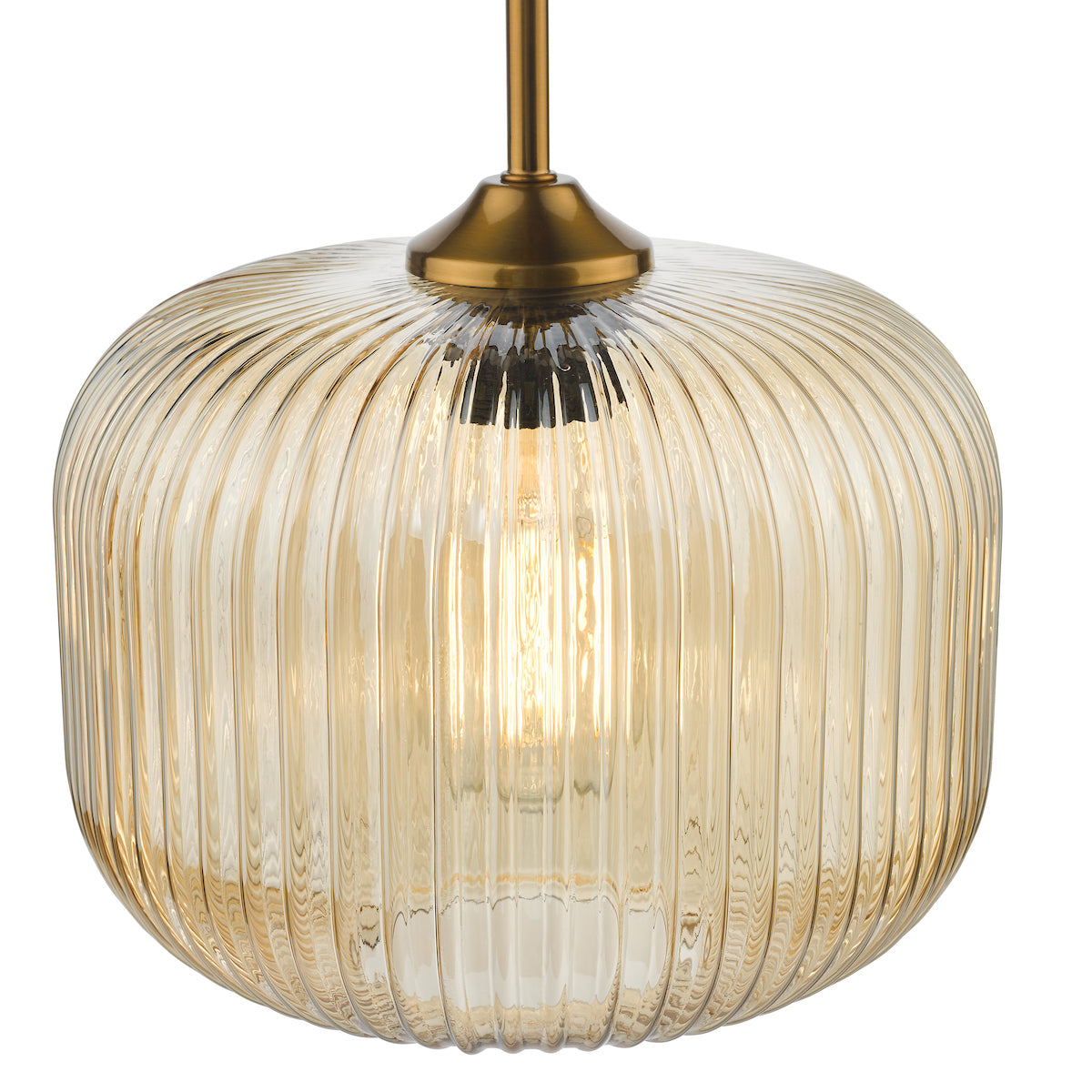 Dar Demarius Pendant Natural Brass and Amber Glass –  from Amos Lighting + Home