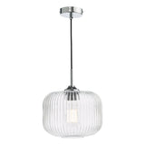 Dar Demarius Pendant Polished Chrome and Clear Glass –  from Amos Lighting + Home