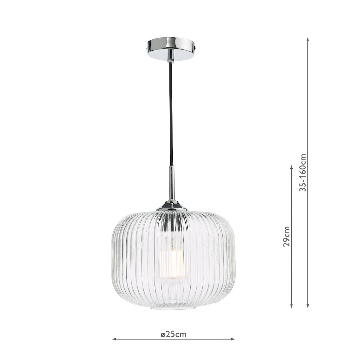 Dar Demarius Pendant Polished Chrome and Clear Glass –  from Amos Lighting + Home