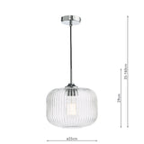 Dar Demarius Pendant Polished Chrome and Clear Glass –  from Amos Lighting + Home