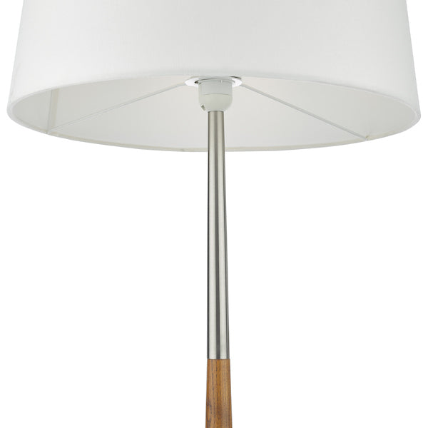 Dar Detroit Floor Lamp Satin Nickel Walnut Detail Base Only –  from Amos Lighting + Home