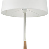 Dar Detroit Floor Lamp Satin Nickel Walnut Detail Base Only –  from Amos Lighting + Home