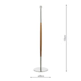 Dar Detroit Floor Lamp Satin Nickel Walnut Detail Base Only –  from Amos Lighting + Home