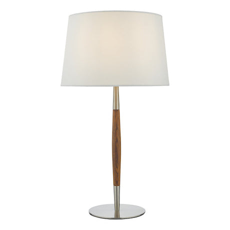 Dar Detroit Table Lamp Satin Nickel Walnut Detail Base Only –  from Amos Lighting + Home