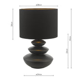 Dar Discus Ceramic Table Lamp Black With Shade –  from Amos Lighting + Home