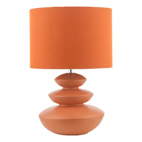 Dar Discus Ceramic Table Lamp Orange With Shade –  from Amos Lighting + Home