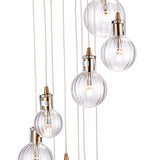 Dar Dita 10 Light Cluster Pendant Brass & Glass –  from Amos Lighting + Home