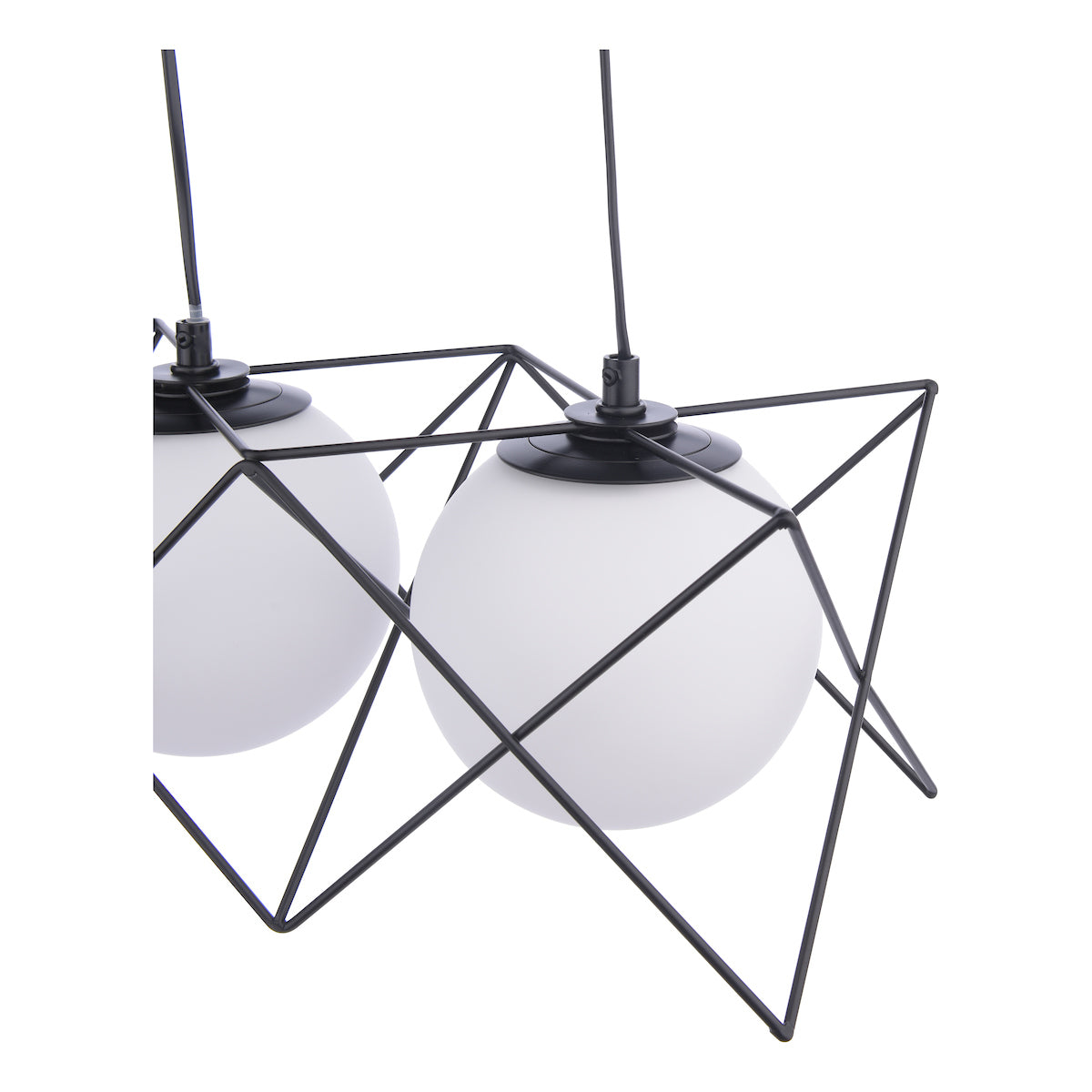 Dar Dreyson 3 Light Bar Pendant Matt Black and Opal Glass –  from Amos Lighting + Home