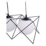 Dar Dreyson 3 Light Bar Pendant Matt Black and Opal Glass –  from Amos Lighting + Home