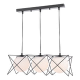 Dar Dreyson 3 Light Bar Pendant Matt Black and Opal Glass –  from Amos Lighting + Home