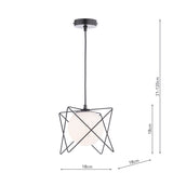 Dar Dreyson Pendant Matt Black and Opal Glass –  from Amos Lighting + Home