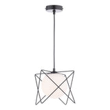 Dar Dreyson Pendant Matt Black and Opal Glass –  from Amos Lighting + Home