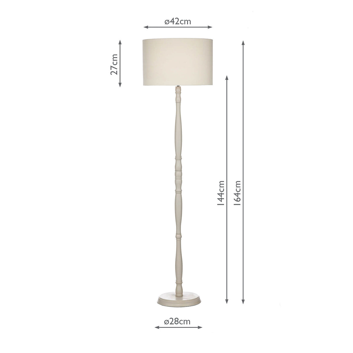 Dar Dunlop Floor Lamp Cream With Shade –  from Amos Lighting + Home