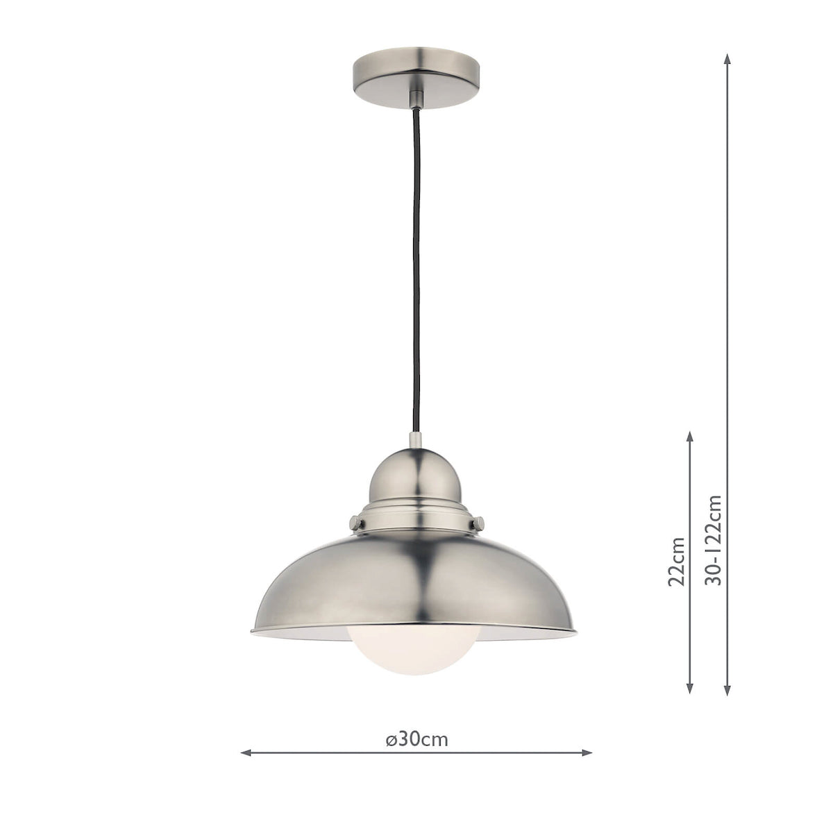 Dar Dynamo 1 Light Pendant Antique Chrome –  from Amos Lighting + Home