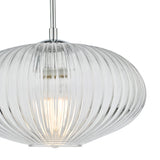 Dar Edmond Single Pendant Polished Chrome Ribbed Glass –  from Amos Lighting + Home